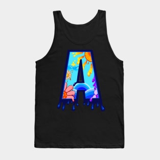 Capital Uppercase Personalized Monogram with drips Graffiti lettering Letter A Tank Top